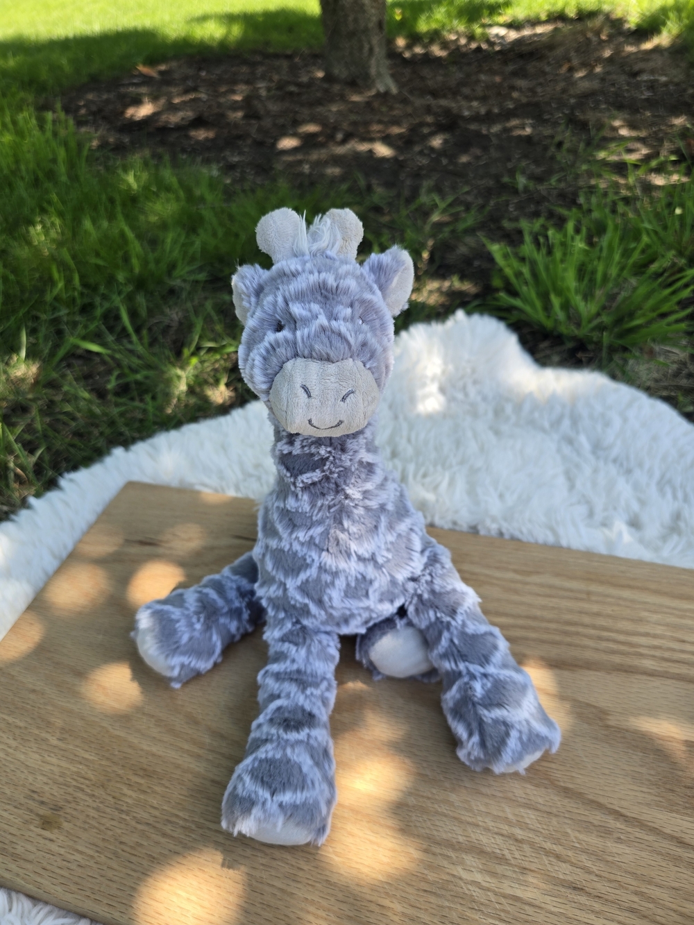 Plush Gray Giraffe Stuffed Animal - Soft Kids Toy